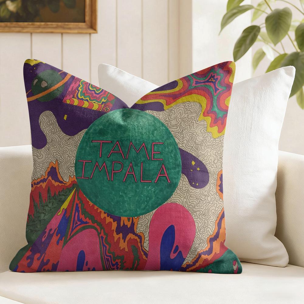 Band TTame IImpala Cushion Cover Eco Linen Pillow Case DoubleSided Print Breathable Durable Zipper Home Decor Gift