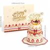 1PC 3D Pop Up Happy Birthday Card with Cake Occasion Birthday Decoration Foldable Creative Blessings Cute Party Birthday Gifts