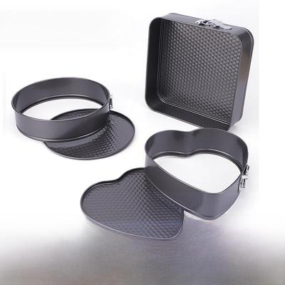 Cross-Border Cake Mold: Round/Square, Non-Stick, High Temp Resistant, Easy Clean, Removable Bottom, Secure Buckle