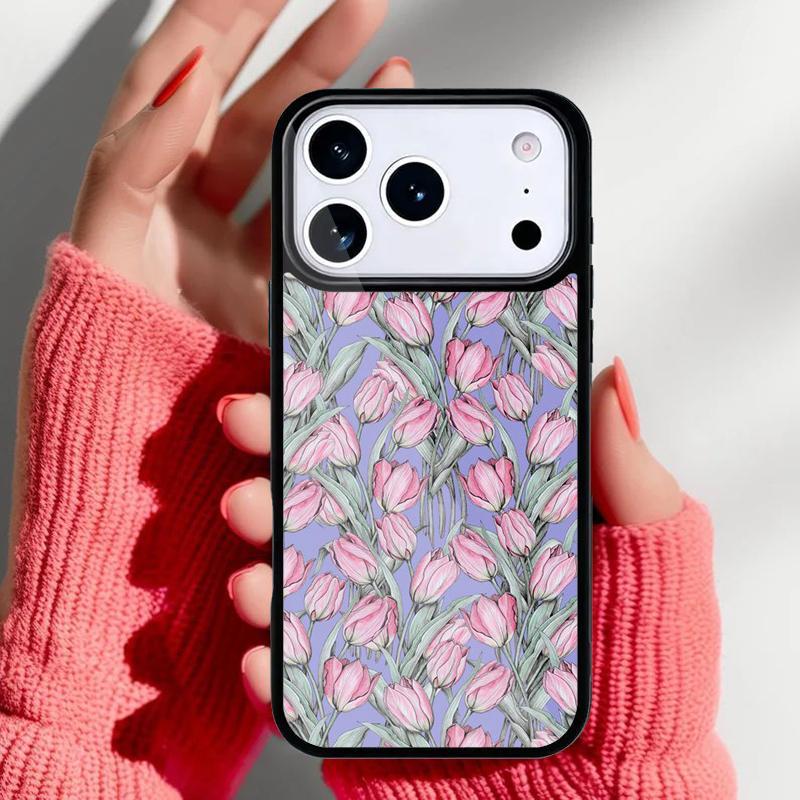 Tulips Flower Spring Phone Case for iPhone 17 Air 16e 15 14 13 Pro Max Back Cover for 12 11 Pro Coque