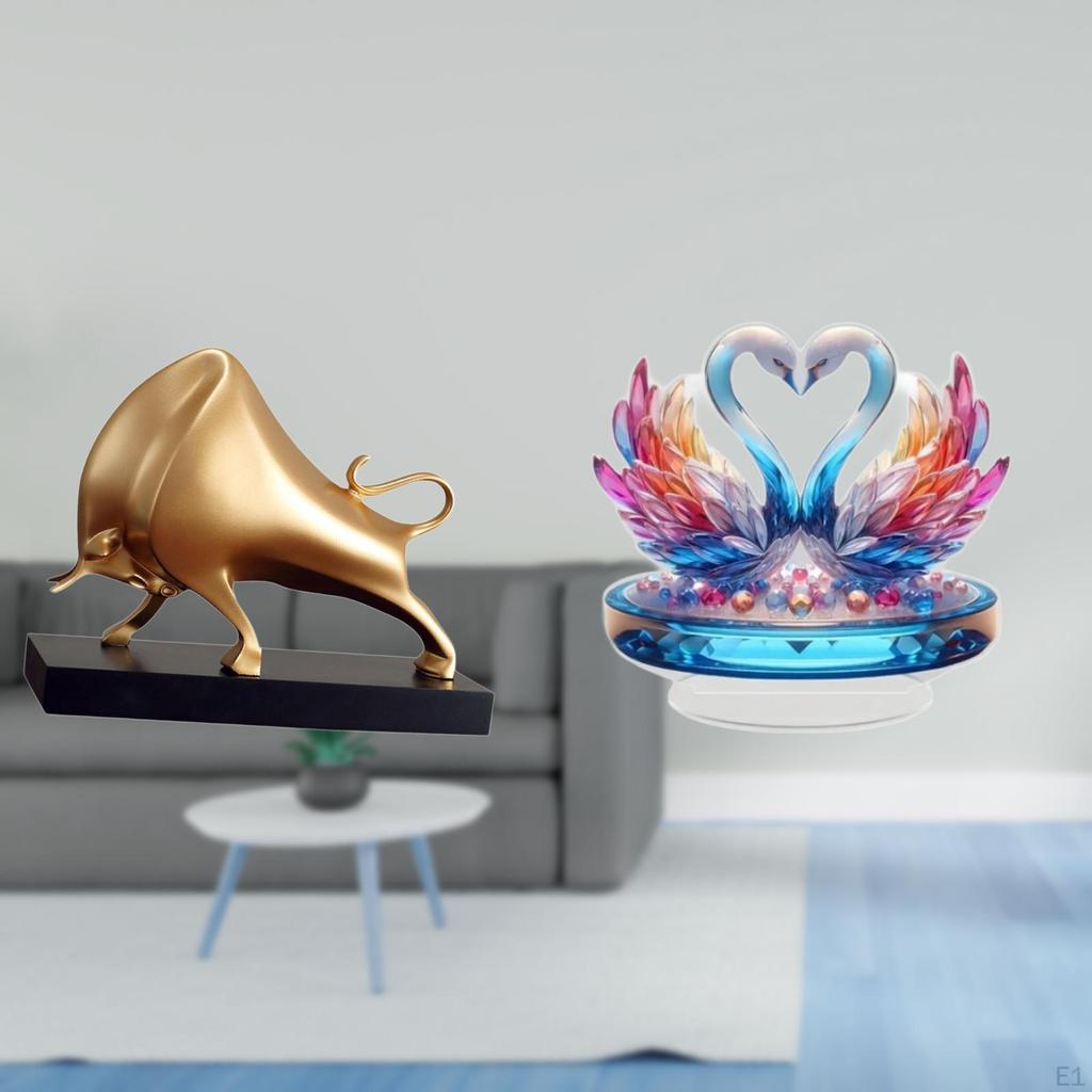 Abstract Ox Swan Tabletop Sculpture for Home Room Bedroom Entrance Desk Cabinet Bookshelf Office