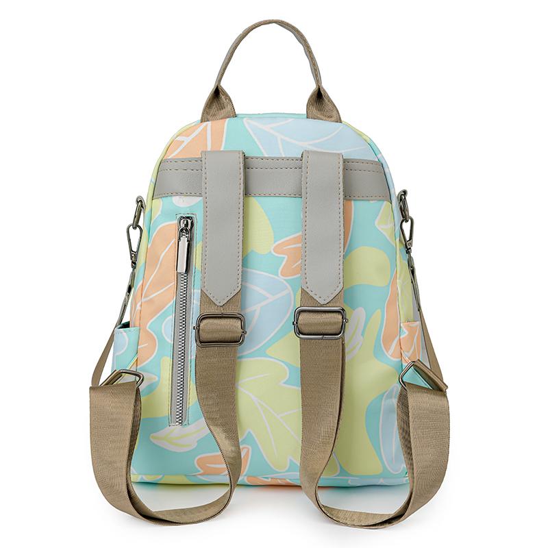 Print Backpack Women's Nylon Waterproof Backpack Student School Bag Large Capacity Shoulder Bag