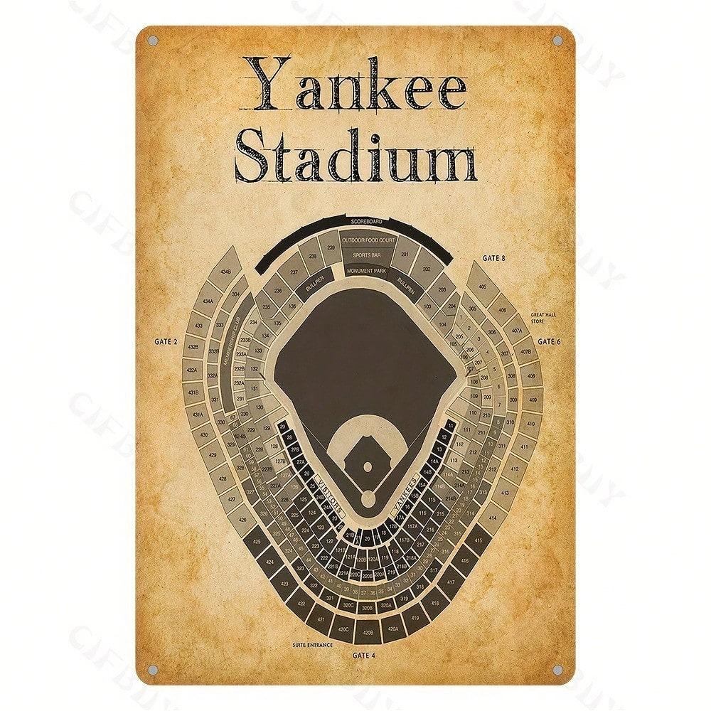

Vintage Yankee Stadium Metal Sign 8x12 Inch Retro Iron Wall Art Home Pub Man Cave Decor 20x30 різнокольоровий