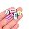 50pcs/Lot Rectangular Letter Beads Acrylic Beads Square Loose Spacer Beads For Jewelry Making Handmade Bracelet Necklace