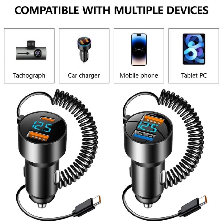 Car Charger Fast Charging Adapter Car Charging Solution with 150cm Cable for 12V-24V Car Automobiles Truck Bus