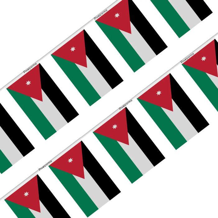 Guirlande Drapeau Jordanie 20 pièces 14 x 21 cm