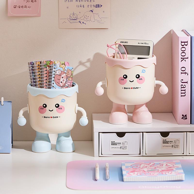 Cute Desk Trash Bin With Plastic Material For Home Use Compact Storage Solution