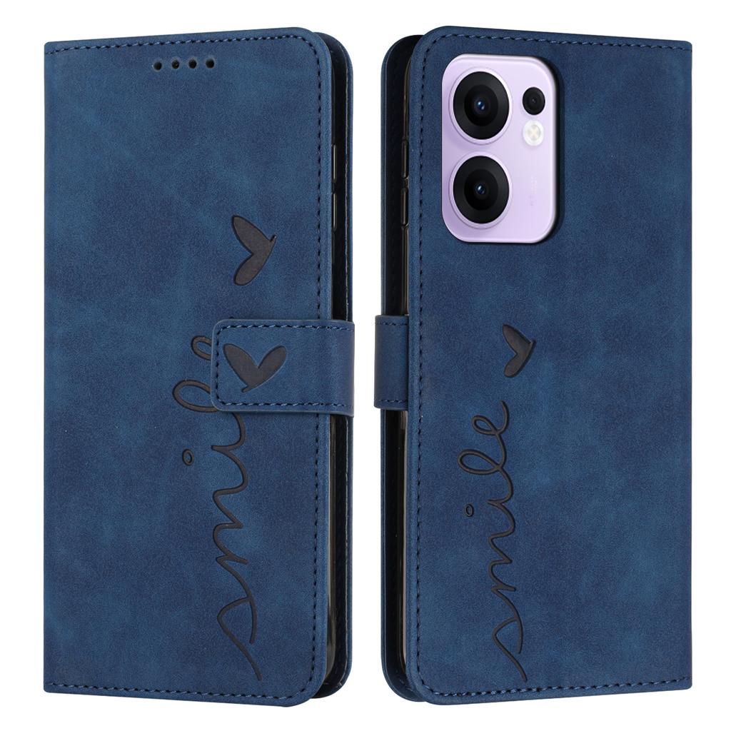 For Oppo Reno13 F 5G (Reno 13 FS 5G)/4G Case Viewing Stand PU Leather Phone Cover Imprinted Heart Pattern