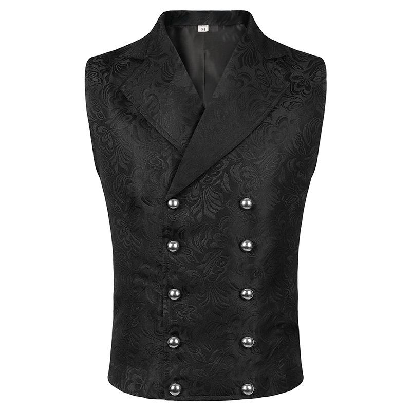 Men's Vests Medieval-style Vintage Costume Tuxedo Sleeveless Vests European Vintage Stage Halloween Costume Gothic Jacket Set