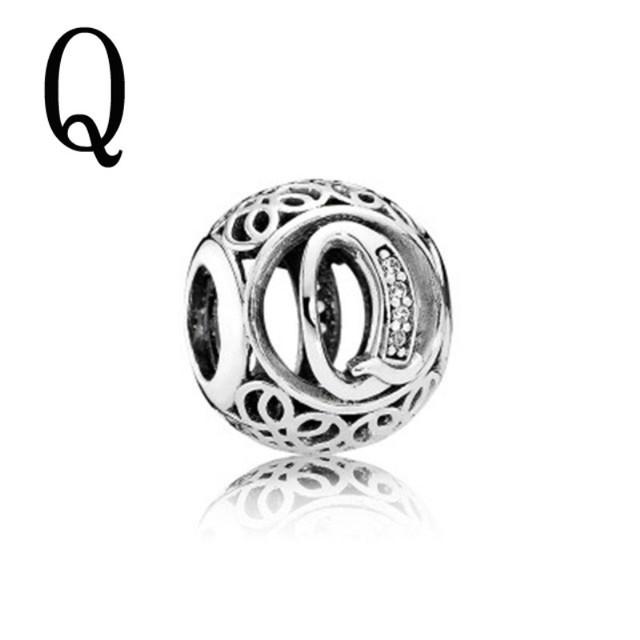 New Authentic Letter Shape A To Z Beads Charm Fit Original Fashion Bracelet Diy Accessories Jewelry For Women