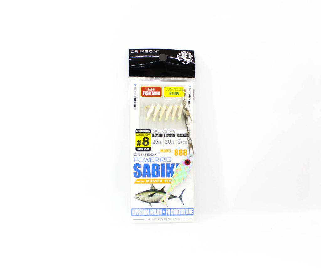 Crimson CSF-F8 Power Rig Sabiki Silverfish Fish Skin Size 8 (5298)