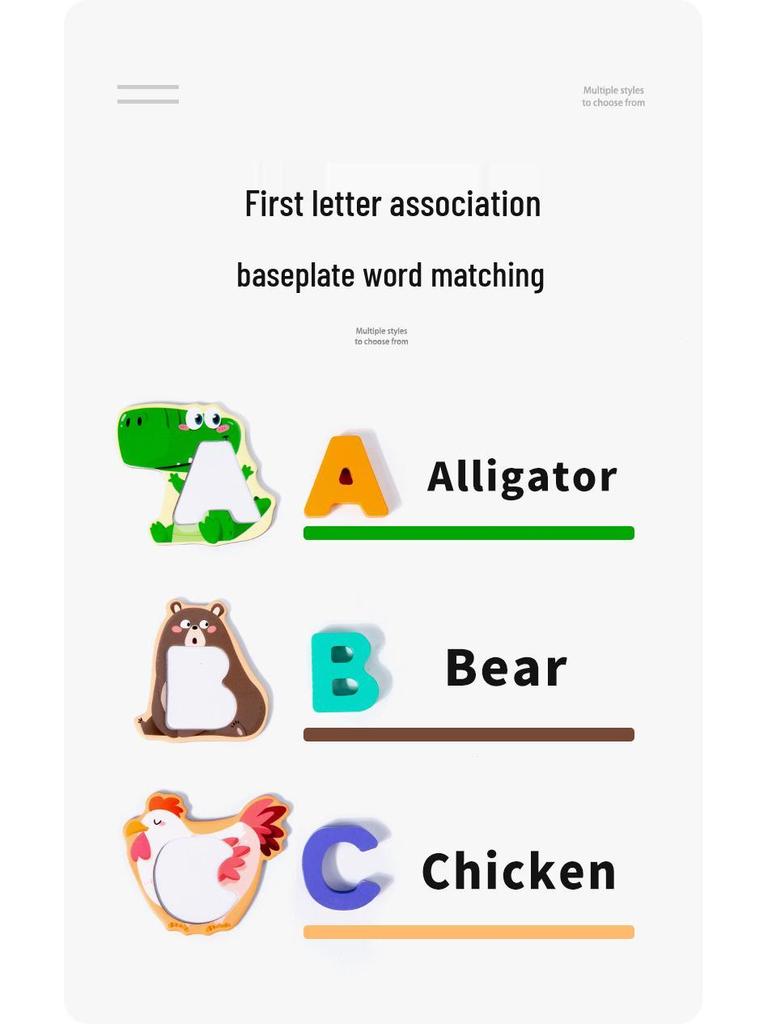 Montessori Alphabet Matching Wooden Blocks: Educational Puzzle Toys for Kids Ages 2-6.