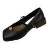 New retro Mary Jane shoes square head shallow mouth word with thick heel versatile single shoes women's shoes