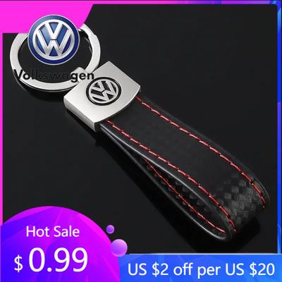 2026 Hot For Volkswagen VW Leather Car Logo Keychian for Volkswagen Golf Sticker Jetta Touareg Tiguan Polo Bora Sagitar TACQUA S