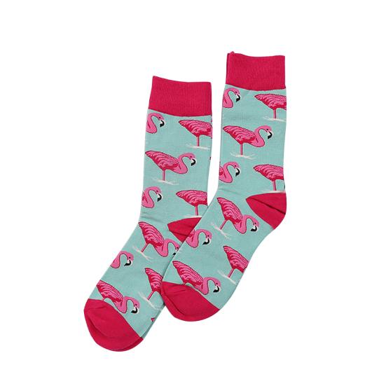

Зимние забавные носки с принтом фламинго для мужчин, эластичные хлопковые повседневные носки для взрослых