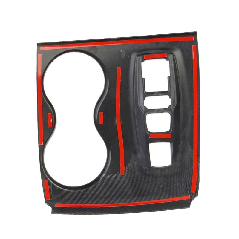 Center Console Gear Shift Panel Cover Trim Fit for Honda Ridgeline Passport Pilot - LHD Black Carbon Fiber Style