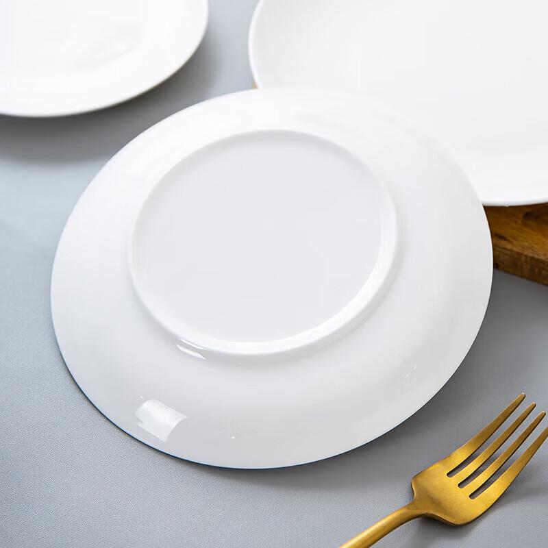 Jingdezhen Pure White Bone China Round Dinner Plates