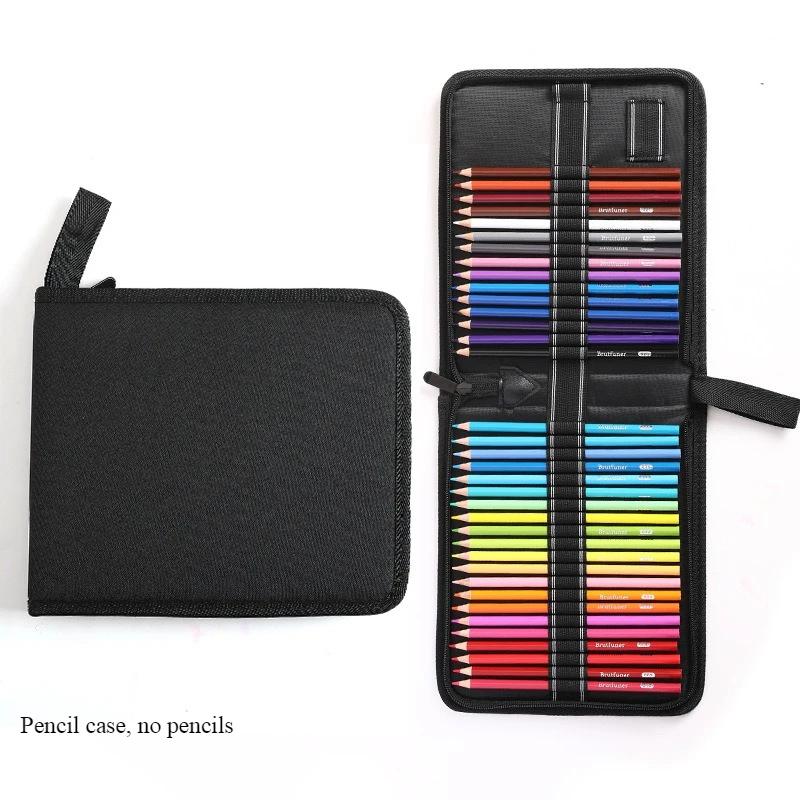 36/48/72/120/200 Holes Colored Pencils Storage Bag Large Capacity Case  Black Pencil Case Pen Curtain School Supplies