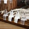 20 Pcs Mini Ghost Ornaments Sitting Ghost Miniatures Halloween Screaming or Smiling Ghost Decorations for Flower Pot Bookshelf Windowsill Edge