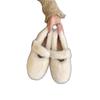 White fluffy shoes women's inner height increased by 5cm plush fluffy shoes women's winter new one-word with thick-soled fluffy cotton single shoes