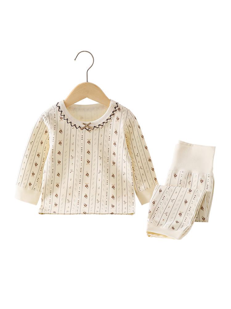 Infant Autumn Baby Clothes - Pure Cotton Two-Piece Set with High-Waisted Belly Protection for Girls