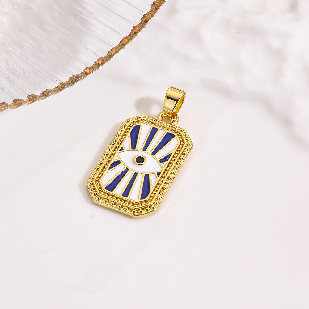 Легкая роскошь Квадратный Цветной Кулон-подвеска в виде капли масла из меди, ракушки-конха любви, глаз, луны, медузы, Таро