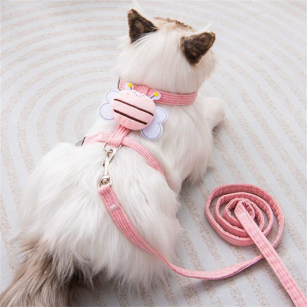 Little Bee Cat Dog Traction Rope Adjustable Double Layer Pet Safety Rope Pet Outdoor Walking Towing Rope Pet Products