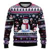Unisex Christmas Sweatshirt With 3D Snowman Santa Print Hooded Long Sleeve Cotton Pullover Holiday Casual Wear