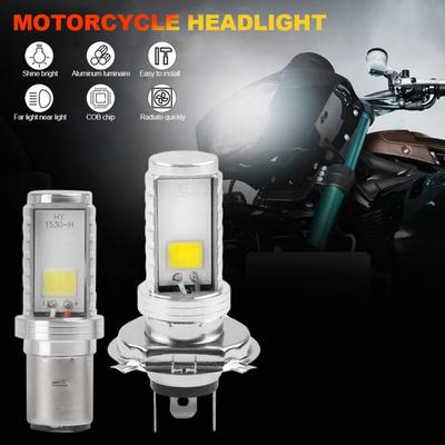 12V 6500K H4 Motorcycle LED Headlight Bulbs Hi/Lo Beam Front Driving Lights Daytime Running Lights Fog Light Bulb