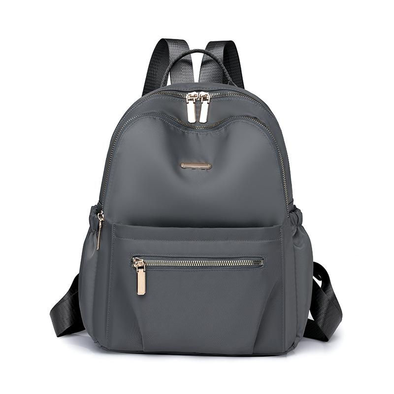 Women Korean Style Nylon Backpack, Solid Color Versatile Daypack, Large Capacity Casual Travel Backpack