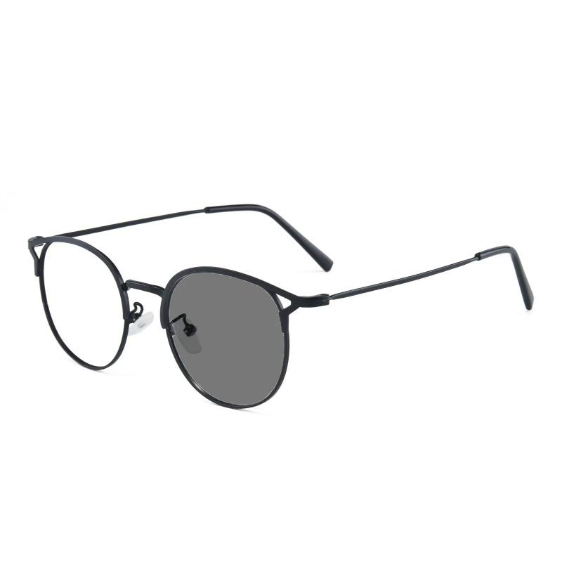 Retro Round-Frame Photochromic Myopia Glasses Women's INS Style High-Definition Comfort Eyeglasses Minus Diopter 0 To -4.0
