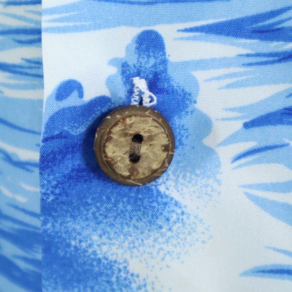 MAUI Overall Handle Short Sleeve Aloha Shirt M Bluish Men's Used