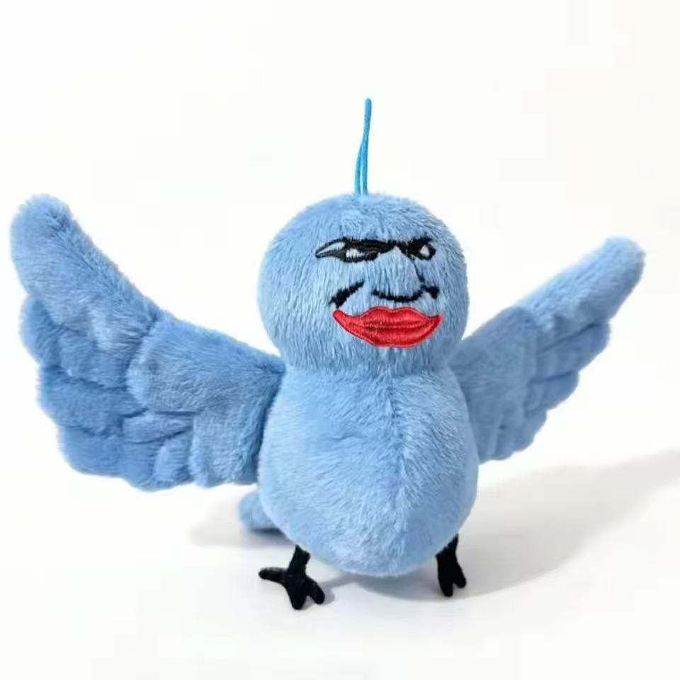 

Bird Plush Toy Emoji Pendant Short Plush Stuffed Animal For Kids And Teens Red Lip