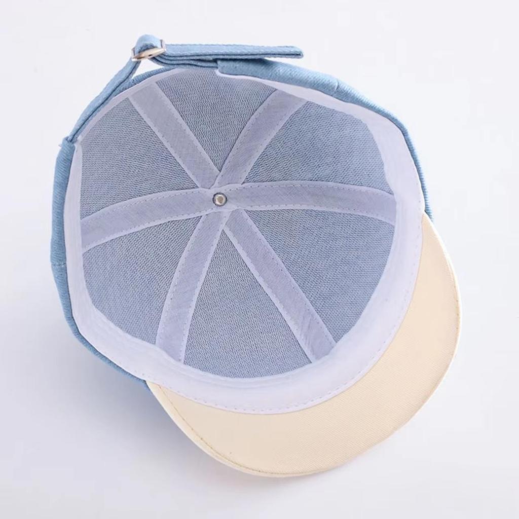Baby Short Brim Duck Tongue Cap Patchwork Denim Infant Toddler Baseball Cap Summer Adjustable Kids Sun Visor Hat