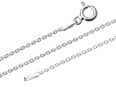 Short Silver Classic Anchor Chain 1.2mm Diamond-Cut Choker 40 Cm