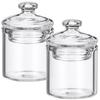 ERINGOGO 2-Piece Miniature Glass Jars, Transparent Dollhouse Decoration