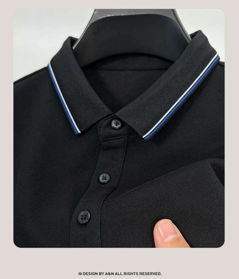 [Including Mulberry Silk] Jowo Business Polo Shirt Men's Spring and Autumn Fashion Comfortable Versatile Long Sleeve T-shirt
