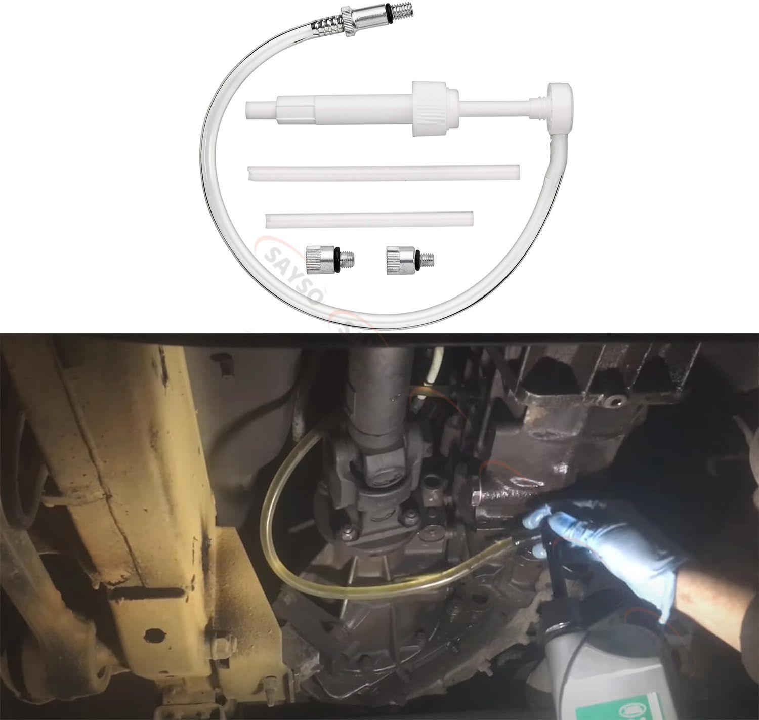 

Lower Unit Gear Oil Pump for Standard Quart Bottles Includes 3/8 Inch Swivel 8mm 10mm Adapters Fit Most Boat Outboard Motors