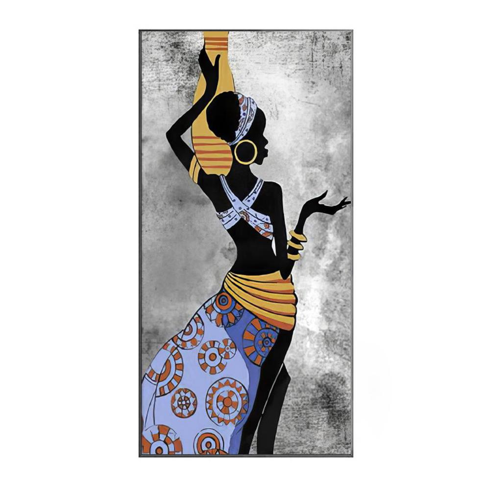 African Woman Characteristic Famous Dress Silhouette Style Wall Art Poster Home Decor Canvas Painting Picture Print Artwork Gift