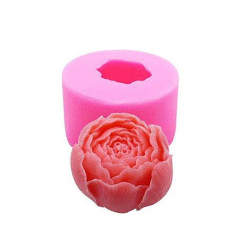 6pcs Creative Flower Rose Peony Rose Sugar Soft Clay Gypsum Cake Modeling Bean Paste Cake Silicone Mold Home Decoration Ornament