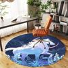 1pc Unicorn Fantasy Round Chair mat office Area Rug - Non-Slip, Floor Mat for Office, Bedroom, and Indoor Decor p127024