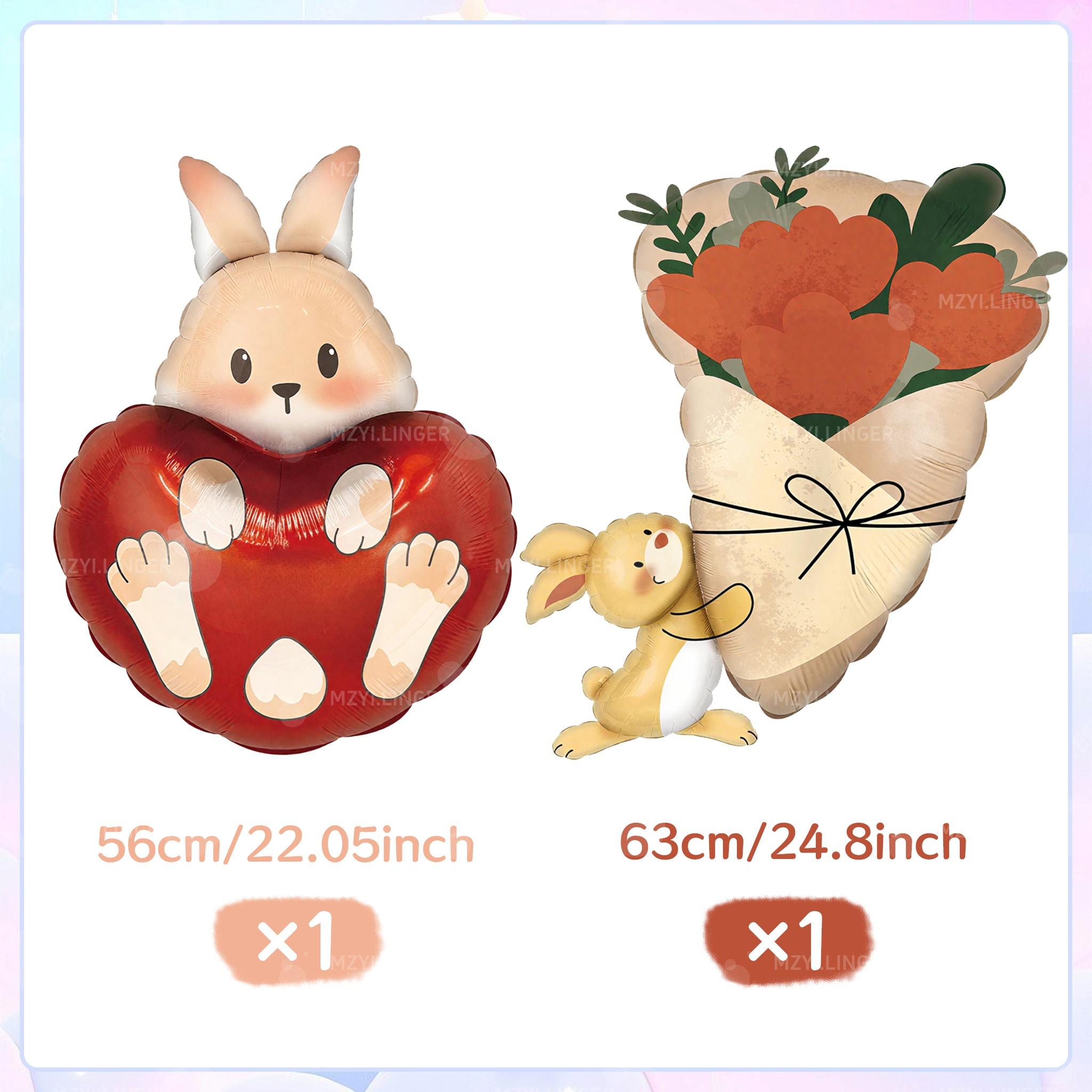 

Valentine s Day Mattress Love Balloon Rabbit Love Aluminum Film Balloon Bouquet Shaped Balloon Birthday Proposal Decoration Other