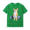 Corgi Levantamento de Peso Engraçado Levantamento Terra Homens Fitness Academia Treino Design de Camiseta Premium Camiseta Fofa Algodão Masculina Camiseta Hip Hop