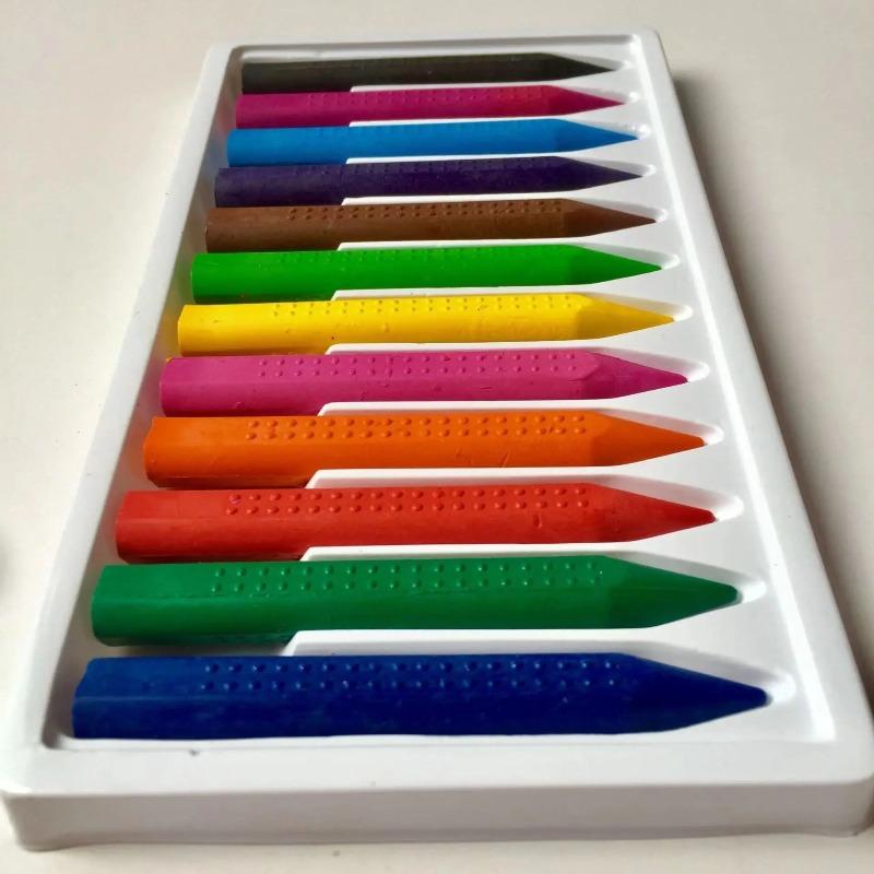 12 ks Barevných pastelek Nešpiní ruce Omyvatelná vosková pastelka Tužka Fixa Olejomalba Kreslicí tyčinky Barevné pastelky