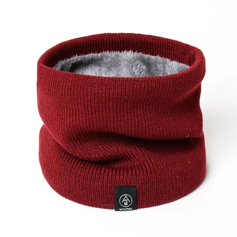 

Winter Warm Scarf Wool Knitted Neck Scarf Sports Scarf Men s Face Covering Motorcycle Riding Skating Running Warm Scarf червоний