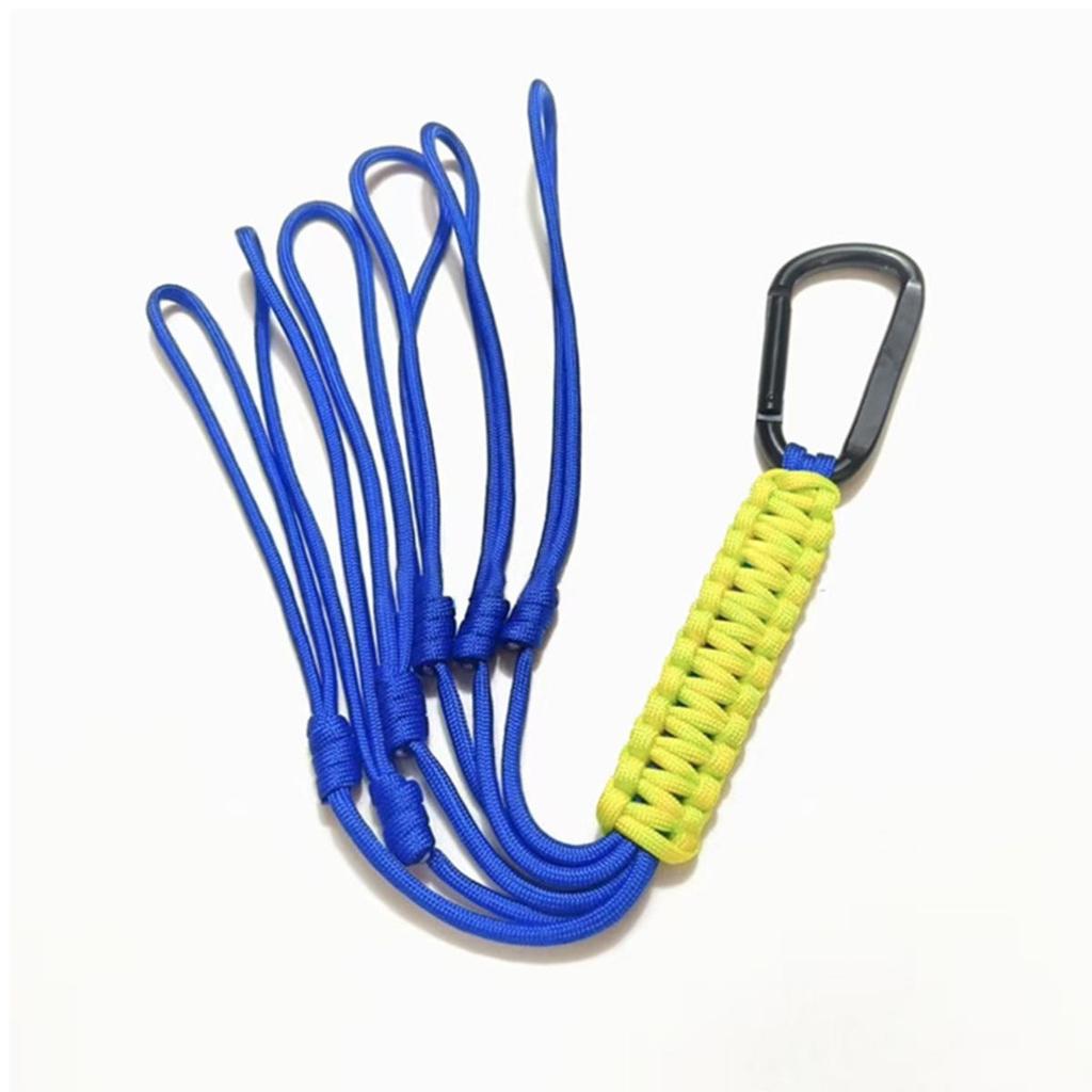 High Strength Paracord Lanyard Multifunctional Anti-lost Braided Woven Keychain Stable Wear-resistant Parachute Cord Carabiner