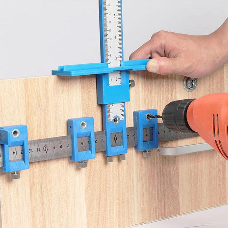 Punch Locator Aluminum Alloy Template Wood Drilling Dowelling Tool Set for Precise Positioning and Drilling of Wooden Products Punch Locator Aluminum Alloy Template Wood Drilling Dowelling Tool Set for Precise Positioning and Drilling of Wooden Products