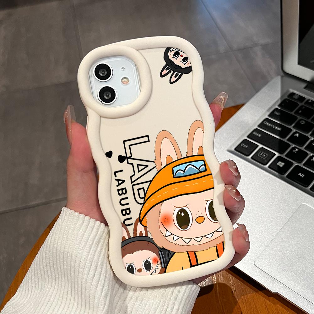 Capa de celular de silicone macio com padrão pintado Big Wave Edge, material de macaron, capa protetora de borracha à prova de choque para Samsung Xiaomi Poco Redmi