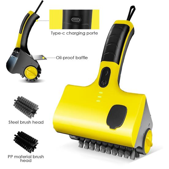 Electric Grill Brush Cordless BBQ Brush Rechargeable Barbecue Grill Cleaner