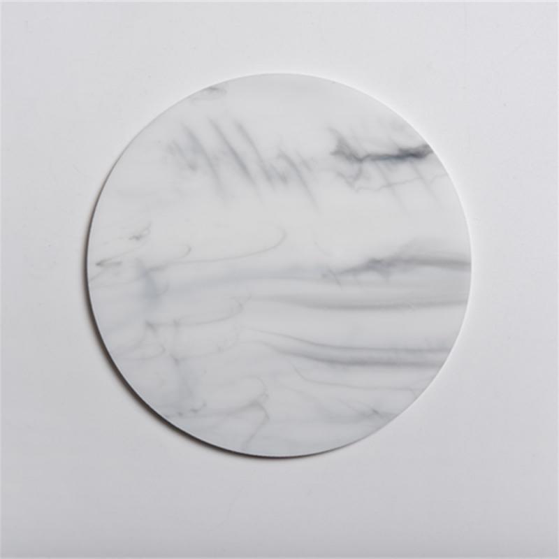 1/2pcs Acrylic Glass Non-slip Mat Gold Foil Waterproof Hotware Heat Insulation Round Tea Coaster Resin Table Mat Tray Posavasos